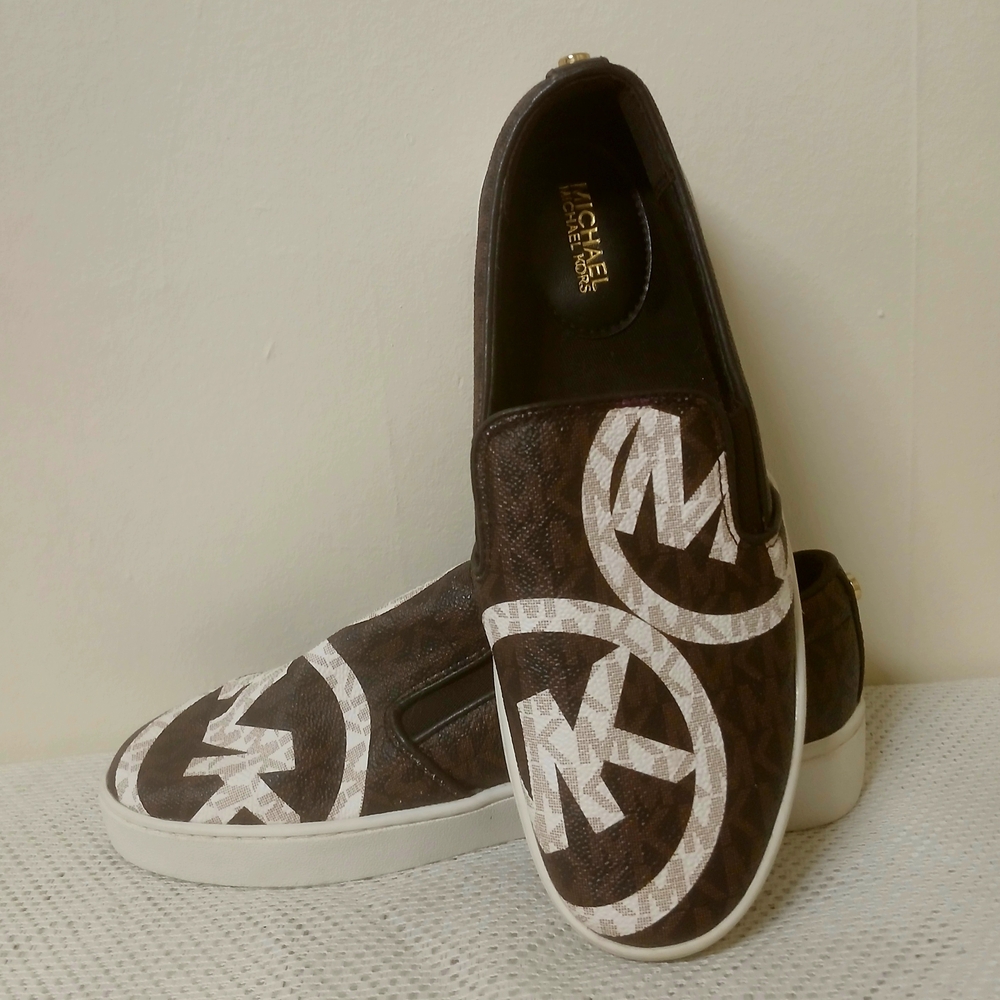 MICHAEL KORS Keaton Logo Coated Canvas Slip-on Sneaker Women's Size 6M